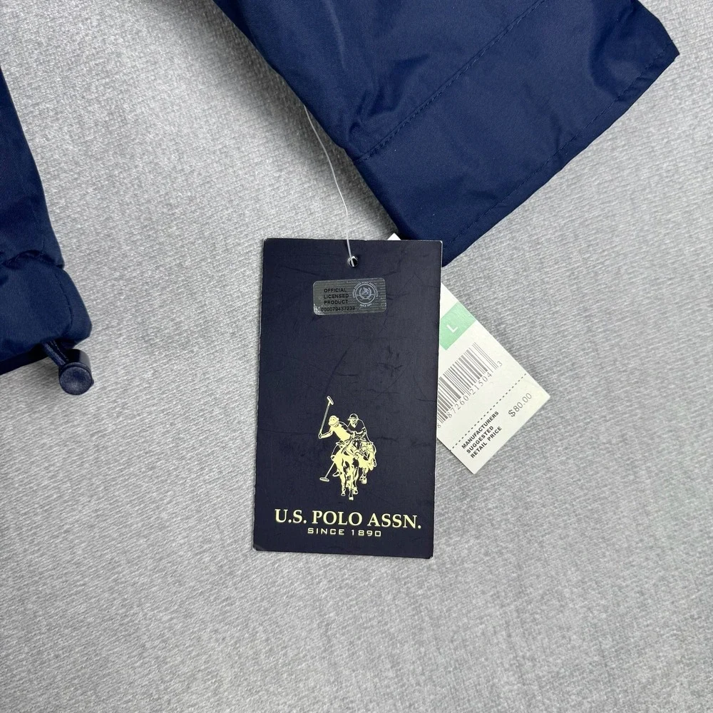 U.S. Polo Assn. Full Zip Fleece Lined Jacket Mens Large Navy Blue 105547Q8